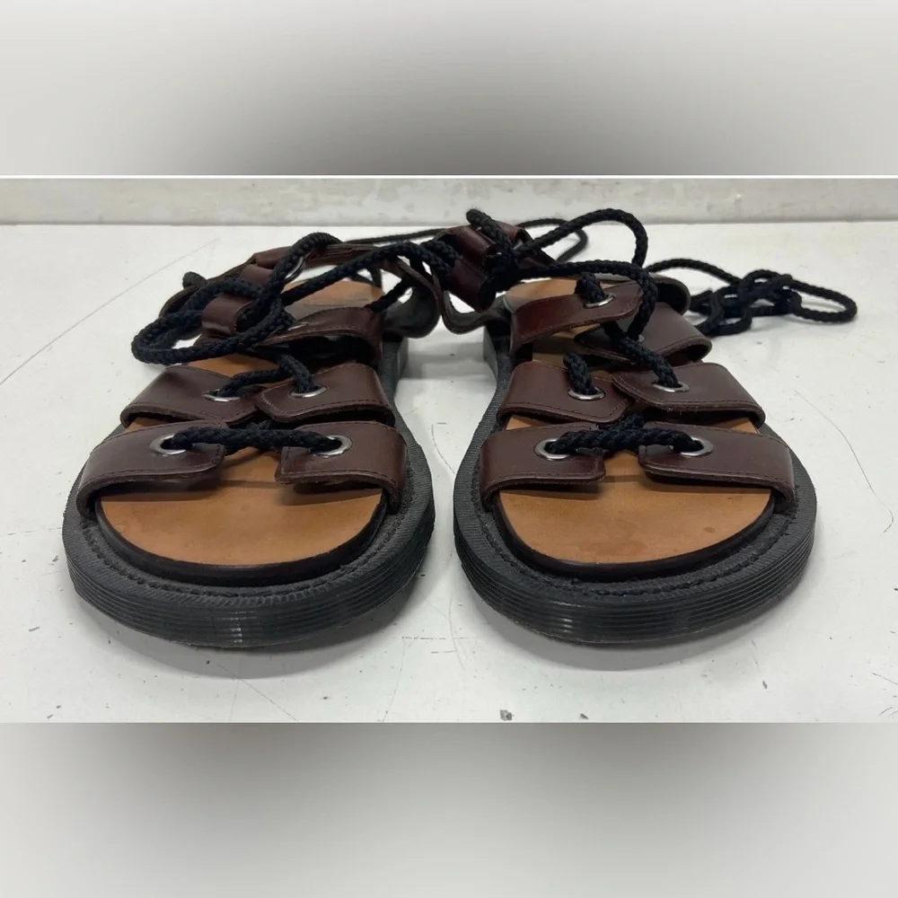 Dr. Martens Brown Leather Lace-Up Gladiator Sandals - Picture 5 of 7